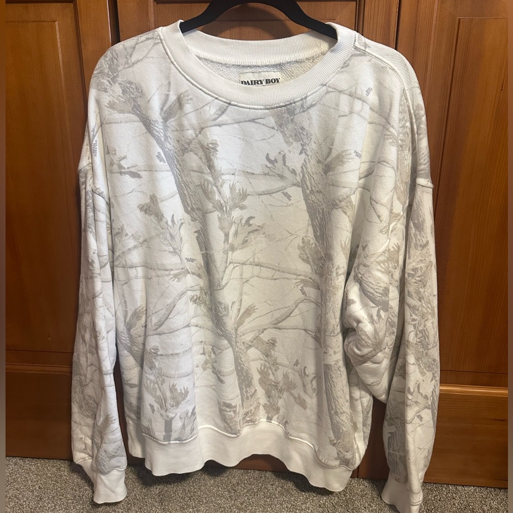 Dairy Boy Woodland Camo Crewneck